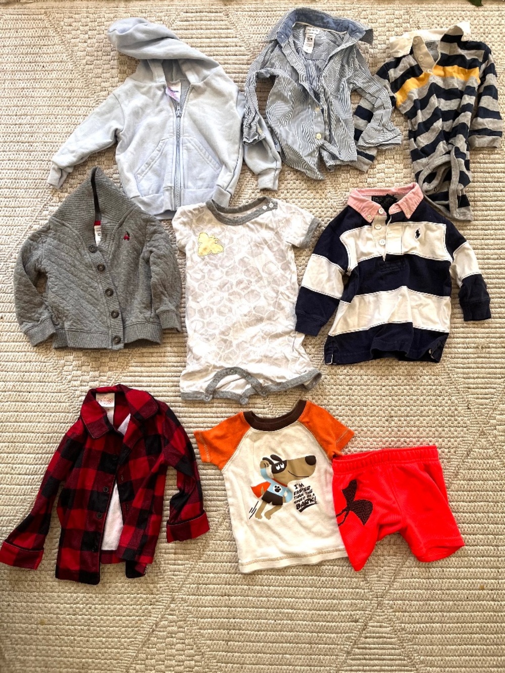 12 month boy bundle! Burt’s bees onesie included